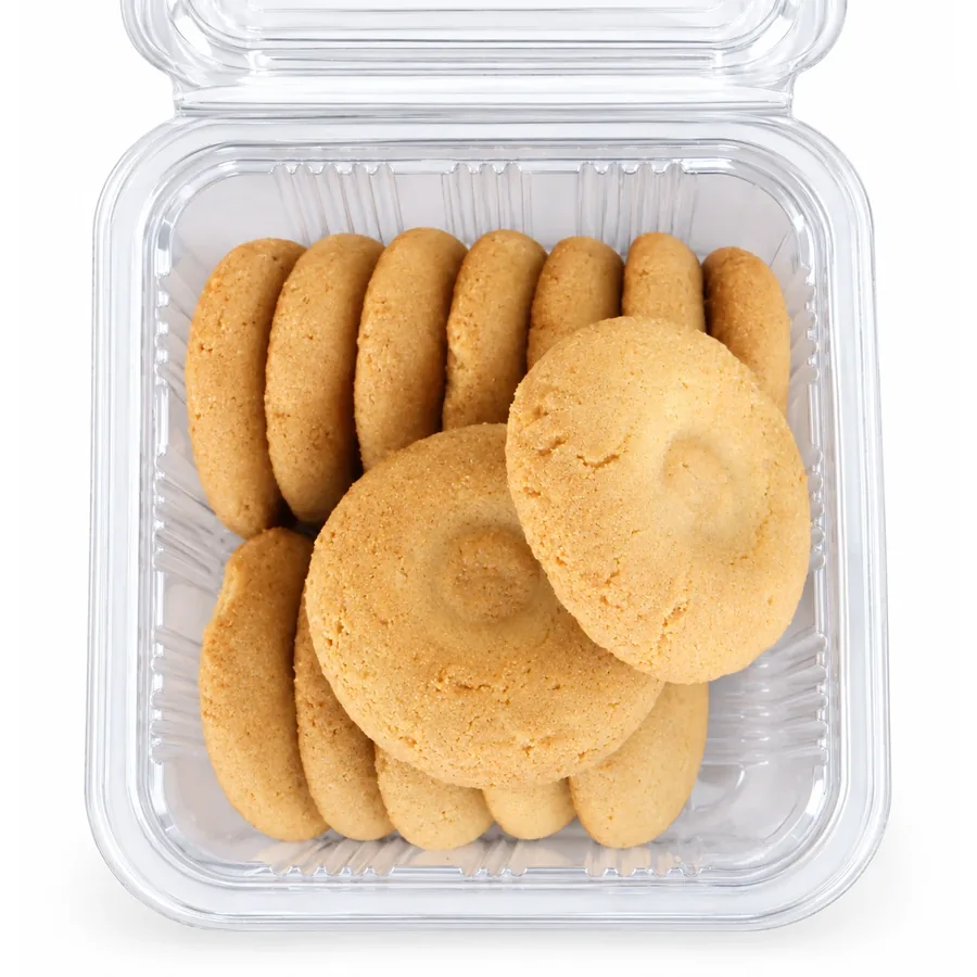 Banana cookies in an open box