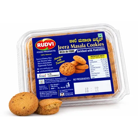 Rudvi Jeera Masala Cookies box with cookies