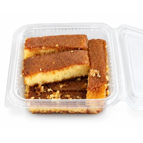 Millet ghee cake bars in an open box