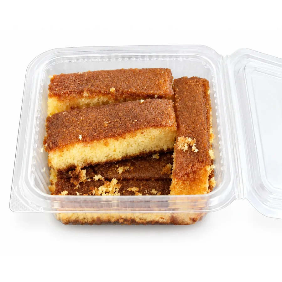 Millet ghee cake bars in an open box