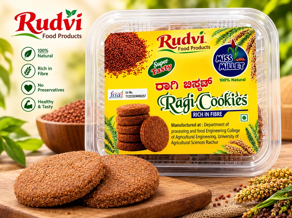 Rudvi Ragi Cookies with millet cookies and grain ingredients